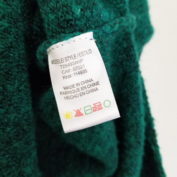 Anthropologie Larissa Turtleneck Tunic Sweater S Pullover Green Side Slit Chunky - Picture 9 of 16